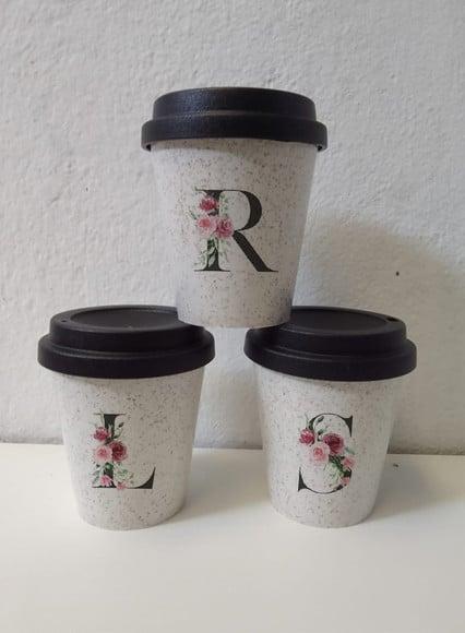 Copos Fibra de Arroz, Tampa Café, Personalizados