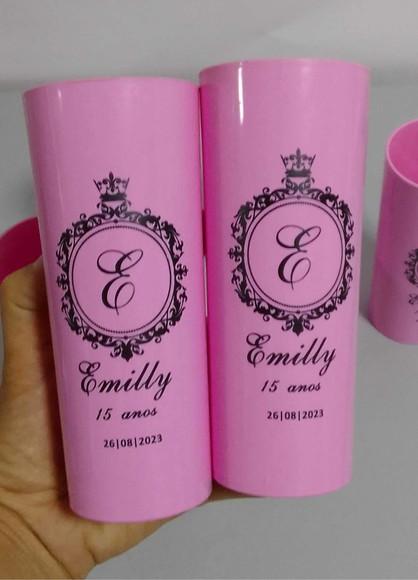 Copos Personalizados 15 Anos Rosa