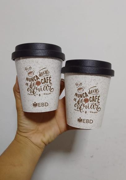 Copos Tampa Café Fibra de Arroz Personalizados