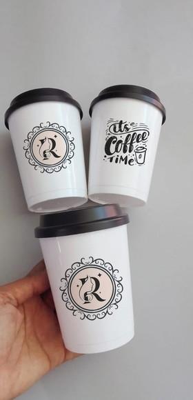 Copos Tampa Café de Plástico Personalizados