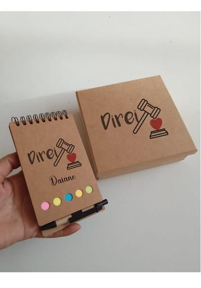Kit Bloquinho e Caixa de mdf Personalizado Formatura Direito