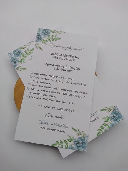 Kit Convite e Papelaria Personalizada Casamento Azul e Branc