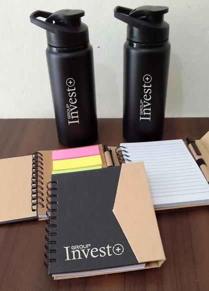 Kit Corporativo Personalizado - Garrafa e Bloquinho