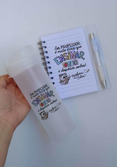 Kit Garrafa e Bloquinho de Anotações Personalizado