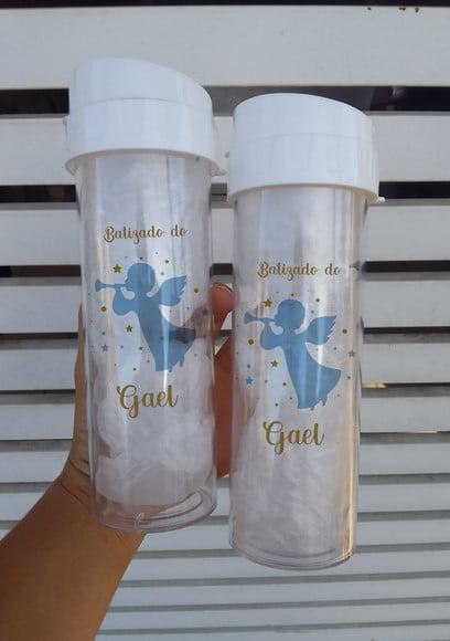 Lembrança Batizado - Garrafas Acrílicas Personalizadas