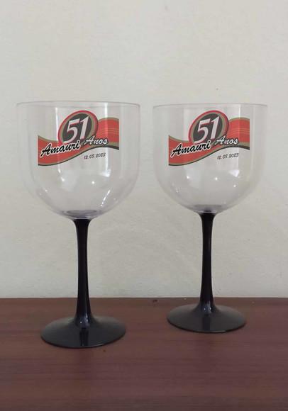 Taça Gin Bicolor Preta Personalizada 50 Anos
