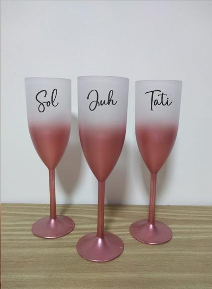 Taças Acrílicas Rose Gold Personalizadas