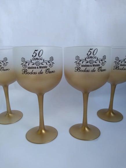 Taças Personalizadas Bodas de Ouro - 50 Anos