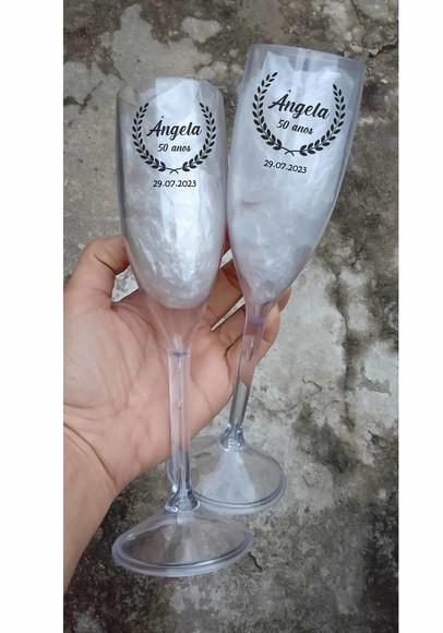 Taças Personalizadas Champagne 50 Anos
