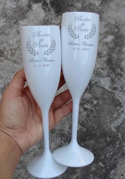 Taças Personalizadas Bodas de Prata
