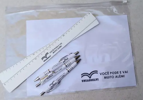 30 Kits Pasta, Caneta e Régua Personalizada