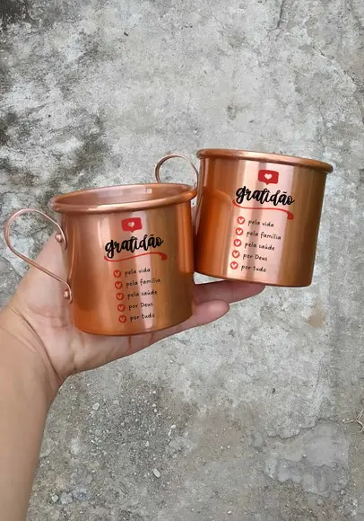 40 Canecas Alumínio Cobre Persnalizadas