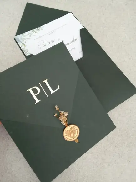 50 Envelopes Convite Verde Casamento