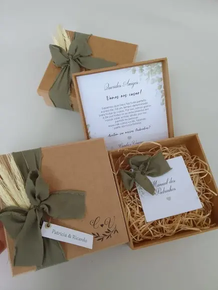 Caixa de mdf Padrinhos Casamento