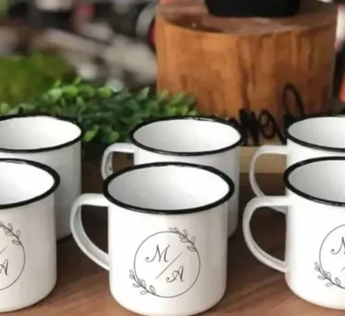 Canecas Esmaltadas Personalizadas Casamento