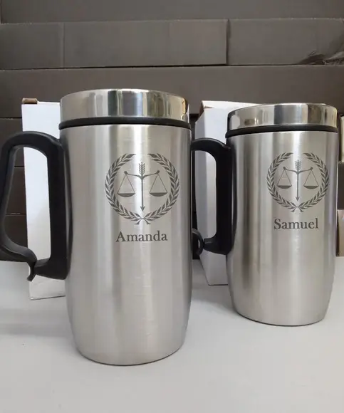 Canecas Inox Parede Dupla Personalizadas