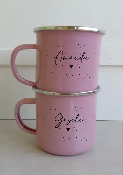 Canecas Inox com Borda Metalizada Personalizadas