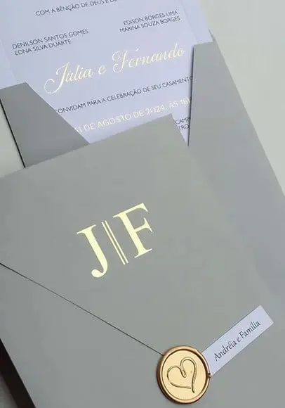Convite Casamento Clássico Jf