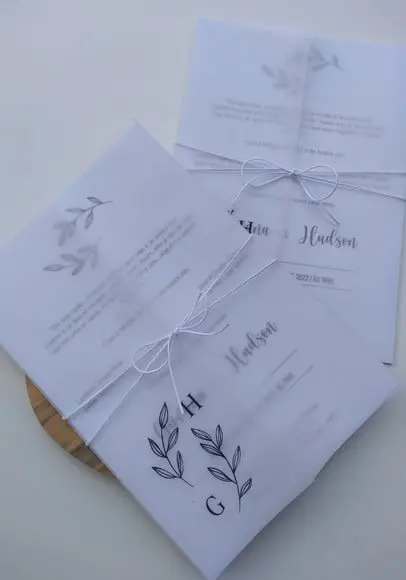 Convite Casamento Papel Vegetal