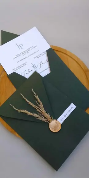 Convite Casamento Verde e Branco