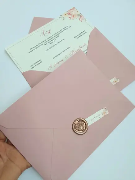 Convite de Casamento Rosê