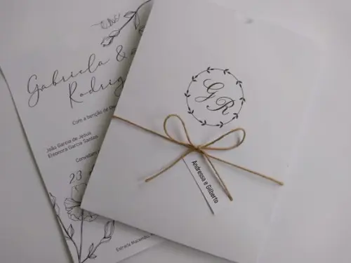 Convite de Casamento Minimalista Gl