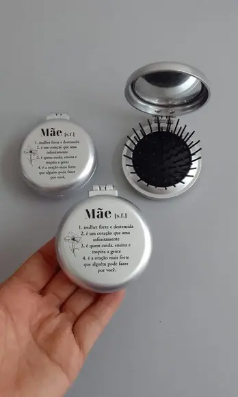 Escova com Espelho Personalizada Dia das Mães