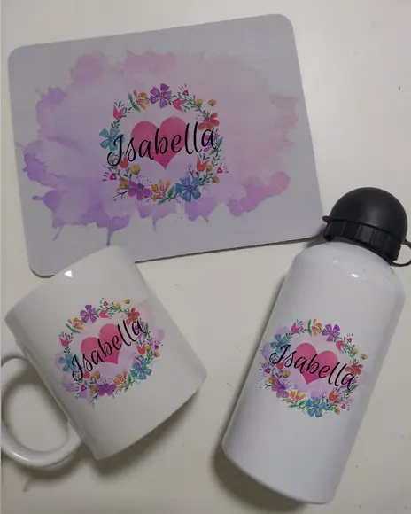 Kit Caneca, Mouse Pad e Garrafa Personalizado