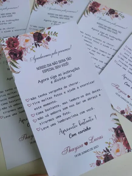 Tag Agradecimento Casamento Personalizada