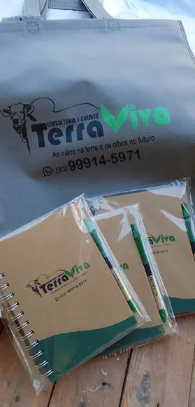 30.kits Sacola de Tnt com Bloquinhos de Anotações Personaliz