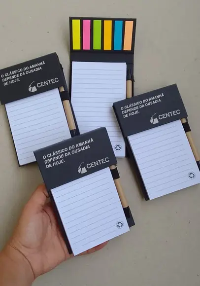Bloquinhos de Anotações Personalizados com Caneta