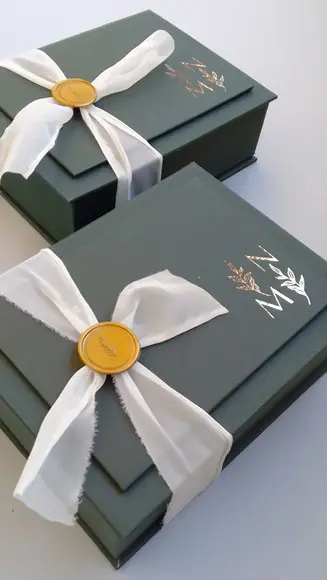 Caixa Convite Padrinhos Verde Mn