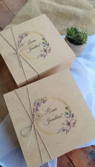 Caixa mdf 20x20x10 Casamento Padrinhos