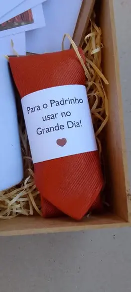 Caixa Padrinhos com Caneca, Gravata e Manual Terracota