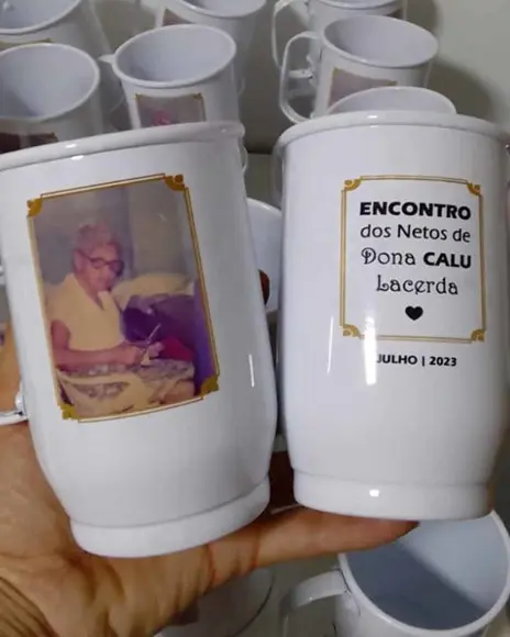 Caneca Alumínio Branca Personalizadas Lembrança