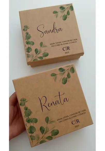 Caixas mdf Verde Oliva Padrinhos Casamento