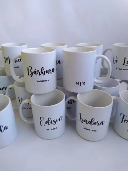 Canecas de Porcelana Personalizadas Padrinhos Casamento