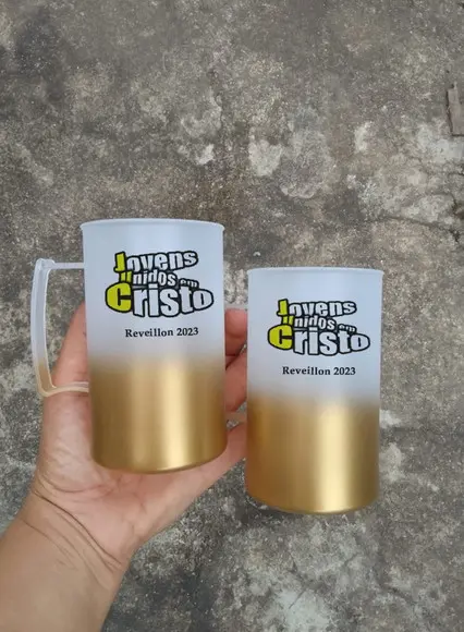 Canecas Degradê Dourado Personalizadas
