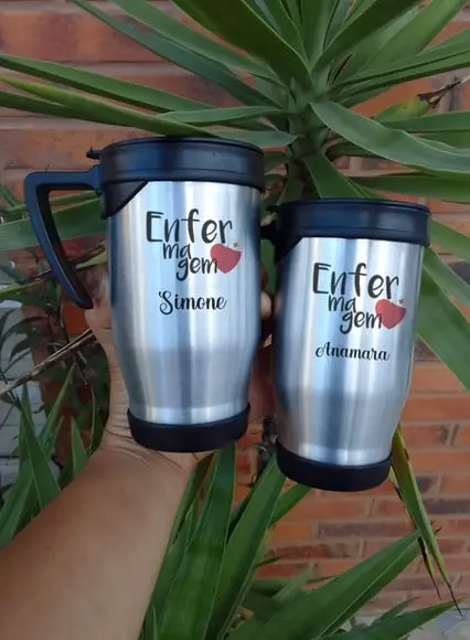 Canecas Inox Personalizadas Formatura Enfermagem