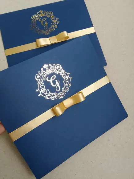 Convite 15 Anos - Azul e Dourado