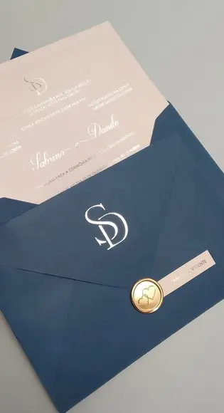 Convite Azul Marinho com Rosé Sd