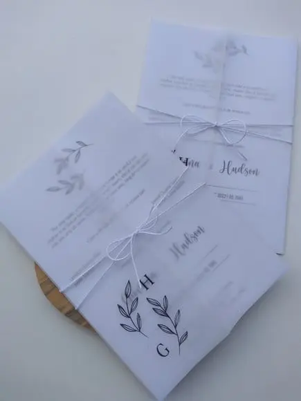 Convite Casamento Papel Vegetal