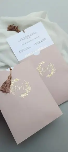 Convite Casamento Rose Clássico cm