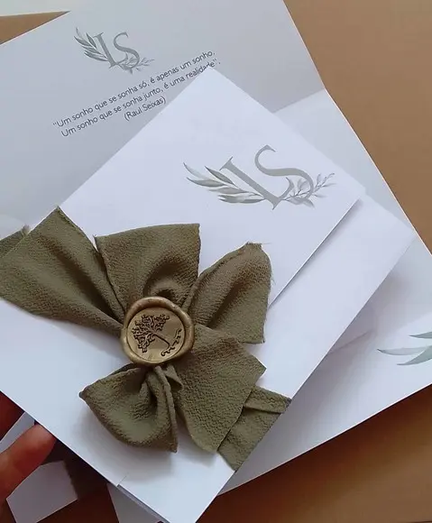 Convite Casamento Verde e Branco Ls