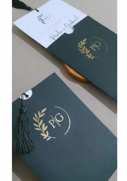 Convite Casamento Verde e Branco Pg