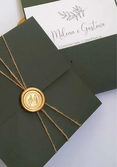 Convite Casamento Verde e Branco Mg