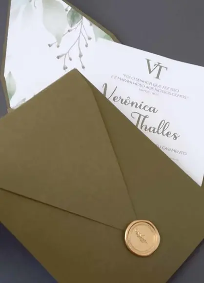 Convite Casamento Verde e Branco Vt