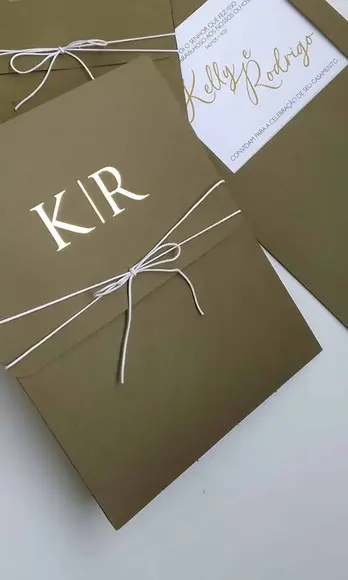 Convite Casamento Verde Oliva Kr