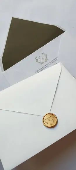 Convite de Casamento Verde Oliva Gp