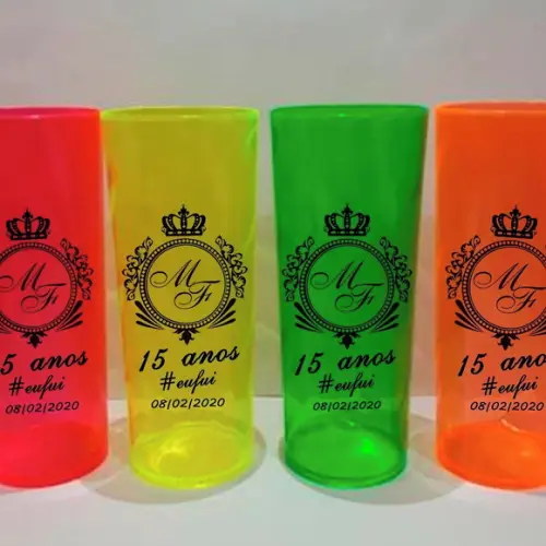 Copos Personalizados Neon 15 Anos